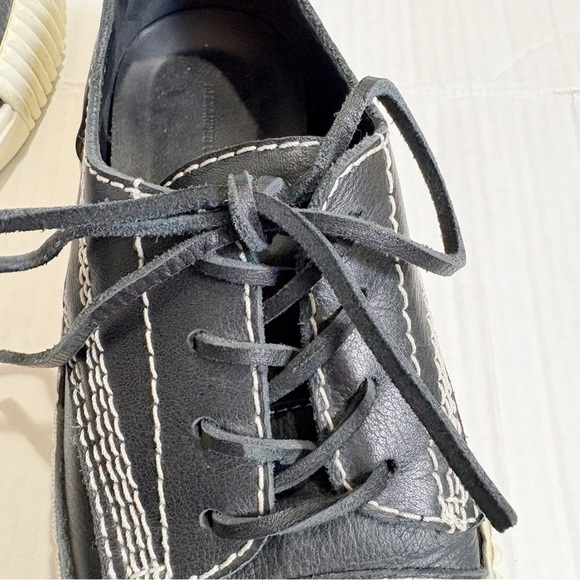 Alexander Wang Perry Low Black Sneakers Black Leather Size 7 Size EU 37 Creeper - Picture 11 of 13
